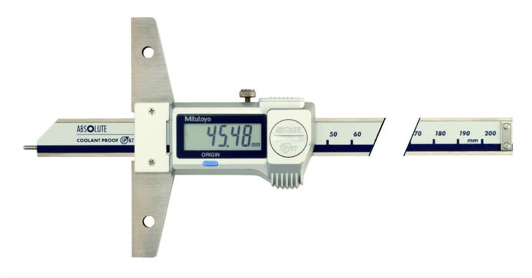 Digital-Tiefenmessschieber 0-200 mm IP67 mit Ø1,9 mm Pin