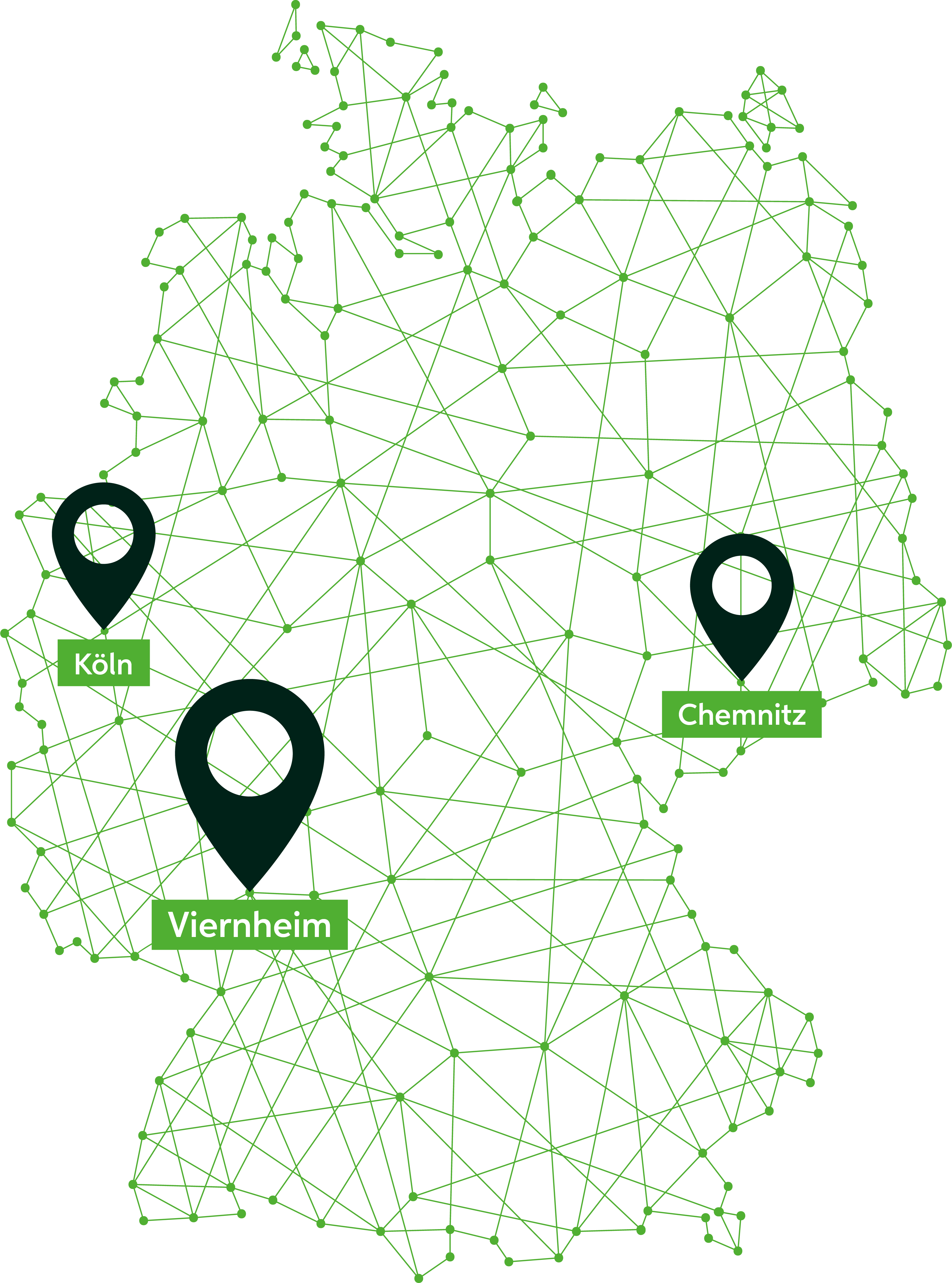 Deutschlandkarte mit Standorten